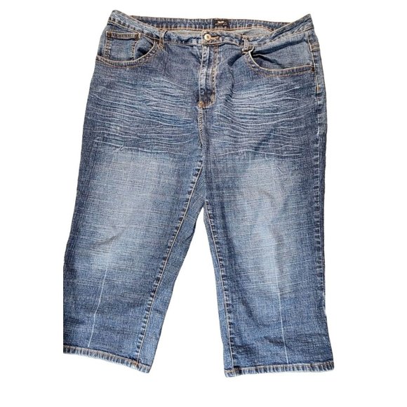Baileys Pointe Jeans Womens Size 22 W Capris Cropped Cotton Blend High Rise - Picture 1 of 8